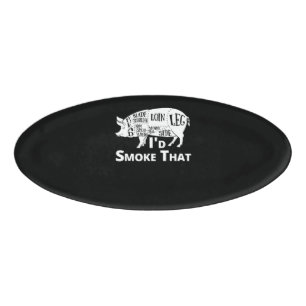 BBQ BBQ Grill Pig Pork Id Smoke That Gift Men Name Tag