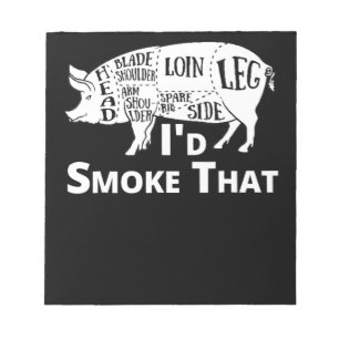 BBQ   BBQ Grill Pig Pork Id Smoke That Gift Men Notepad