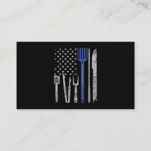 BBQ BBQ Grill Pork With USA Flag Cooking Chef Appointment Card