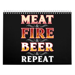 BBQ   BBQ Grill Smoking Meat Fire Beer Repeat Calendar