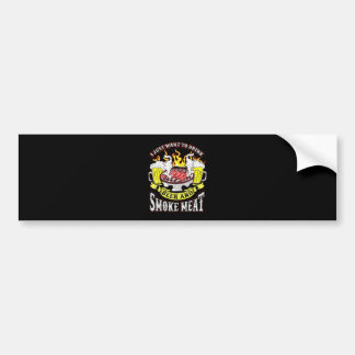 BBQ | BBQ Grilling Beer Smoke Meat Funny Quotes Bumper Sticker