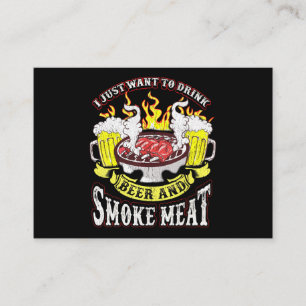 BBQ BBQ Grilling Beer Smoke Meat Funny Quotes Business Card