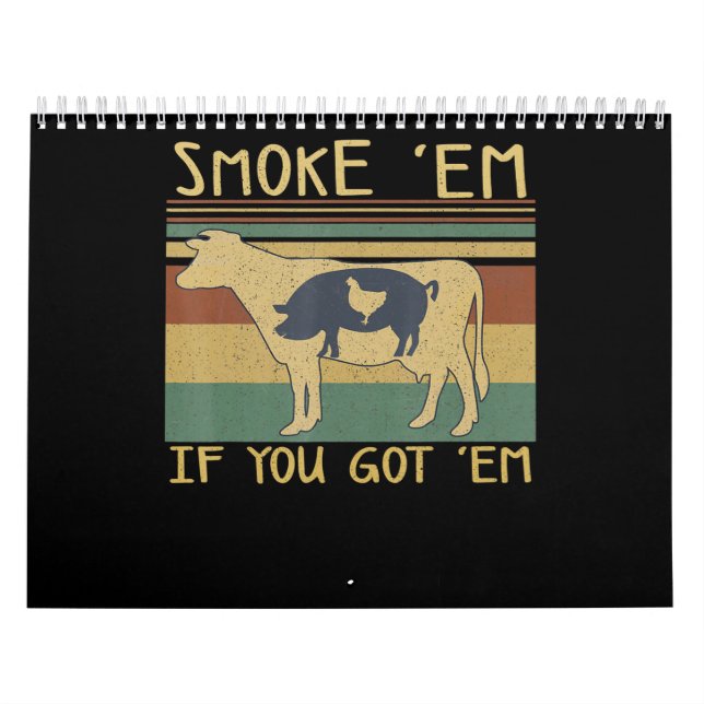 BBQ | BBQ Grilling Funny Meat Smoker Foodie Lover Calendar (Cover)