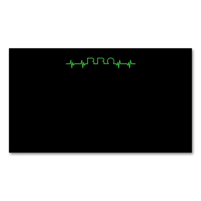 BBQ | BBQ Heartbeat Funny BBQ Is My Lifeline Magnetic Business Card (Front)