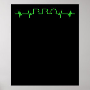 BBQ BBQ Heartbeat Funny BBQ Is My Lifeline Poster