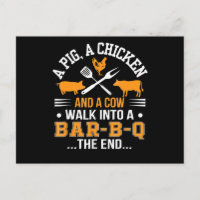 BBQ | BBQ Lover Pig Chicken Cow Walk Into bar BBQ