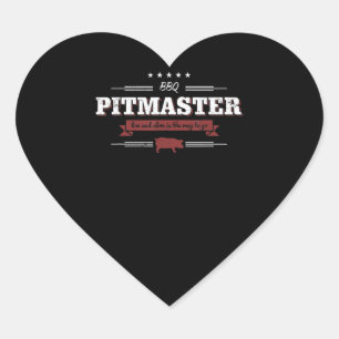 BBQ BBQ Pitmaster Low And Slow Is Way To Funny Heart Sticker