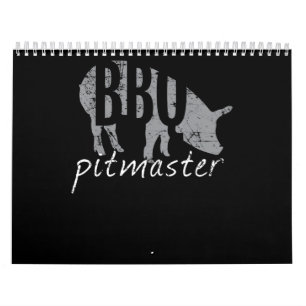 BBQ BBQ Pitmaster Pig Grilling Grill Fars Day Calendar