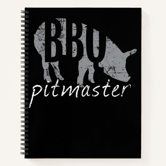 BBQ | BBQ Pitmaster Pig Grilling Grill Fars Day Notebook (Front)