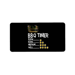 BBQ   BBQ Timer Barbecue Funny Grill Grilling Gift Label