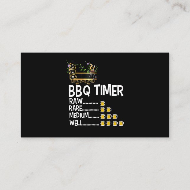 BBQ | BBQ Timer Barbecue Funny Grill Grilling Gift Loyalty Card (Front)