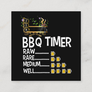 BBQ BBQ Timer Barbecue Funny Grill Grilling Gift Square Business Card