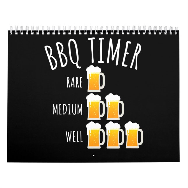 BBQ | BBQ Timer Beer Drinking Funny Grilling Calendar (Cover)