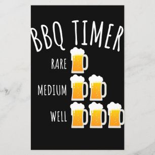 BBQ   BBQ Timer Beer Drinking Funny Grilling Flyer