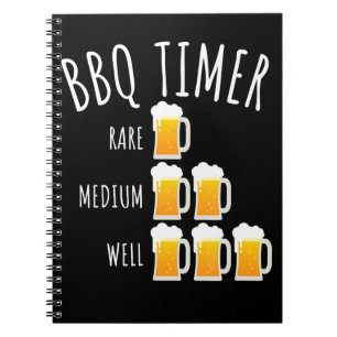 BBQ BBQ Timer Beer Drinking Funny Grilling Notebook