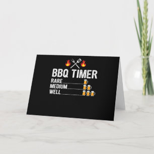 BBQ BBQ Timer Drinking Grilling Grill Beer Holiday Card