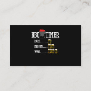 BBQ BBQ Timer Funny Beer Steak Grilling Grill Loyalty Card