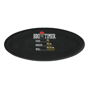 BBQ   BBQ Timer Funny Beer Steak Grilling Grill Name Tag