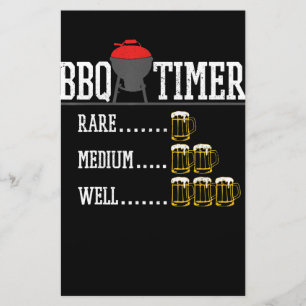 BBQ BBQ Timer Funny Beer Steak Grilling Grill Stationery