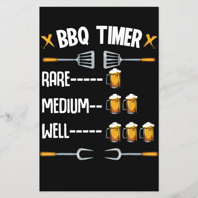 BBQ | BBQ Timer Rare Medium Well Beer Drinker (Front)