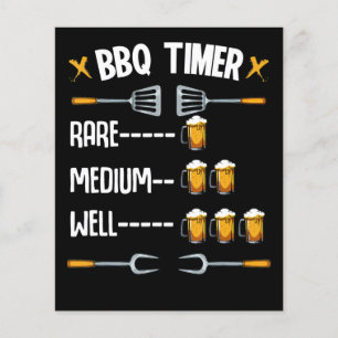 BBQ BBQ Timer Rare Medium Well Beer Drinker Flyer