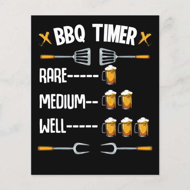 BBQ | BBQ Timer Rare Medium Well Beer Drinker Flyer (Front)