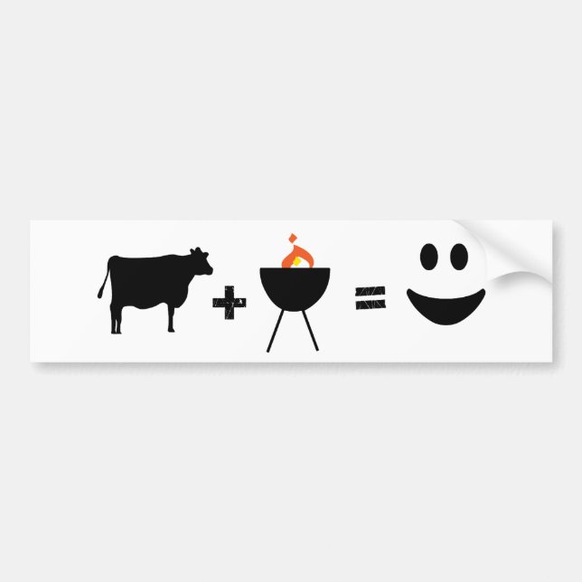BBQ Beef Happy Bumper Sticker (Front)