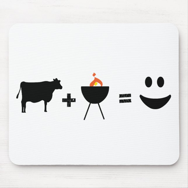 BBQ Beef Happy Mouse Mat (Front)