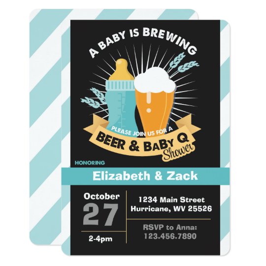 BBQ beer Baby Shower Invitation