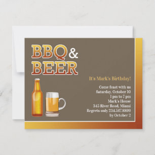 BBQ & Beer Birthday Flat Invitation