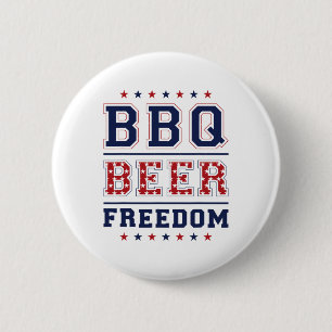 Bbq Beer Freedom 1 6 Cm Round Badge