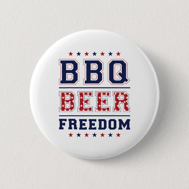 Bbq Beer Freedom 1  6 Cm Round Badge (Front)
