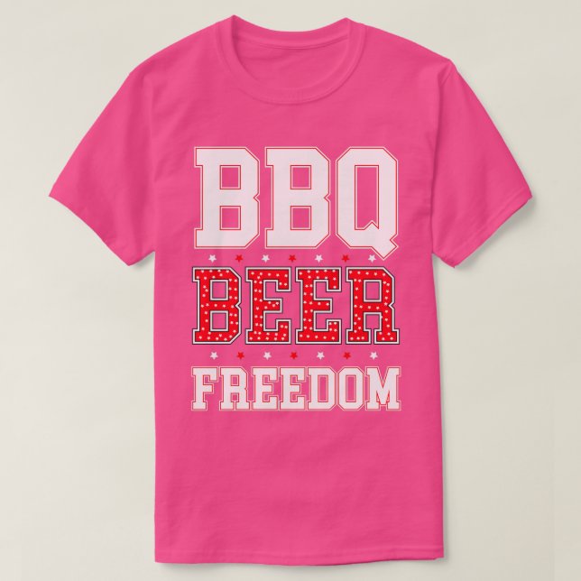 BBQ BEER FREEDOM  (2)  T-Shirt (Design Front)