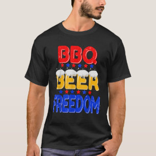 BBQ Beer Freedom 4th of July America USA BBQ Summe T-Shirt