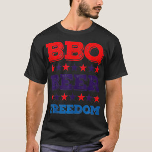 BBQ Beer Freedom  America USA Party 4th of July  T-Shirt