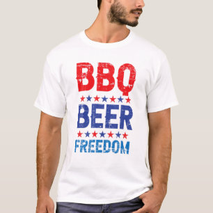 BBQ Beer Freedom Funny 4Th Of July Patriotic Drink T-Shirt