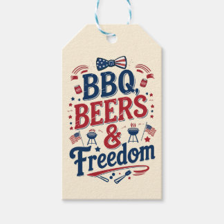 BBQ, Beers & Freedom – Retro 4th of July Vibes Gift Tags