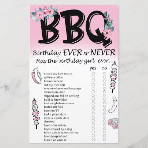 BBQ Birthday ever or never game