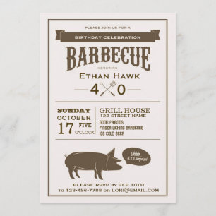 BBQ Birthday Party Invitation