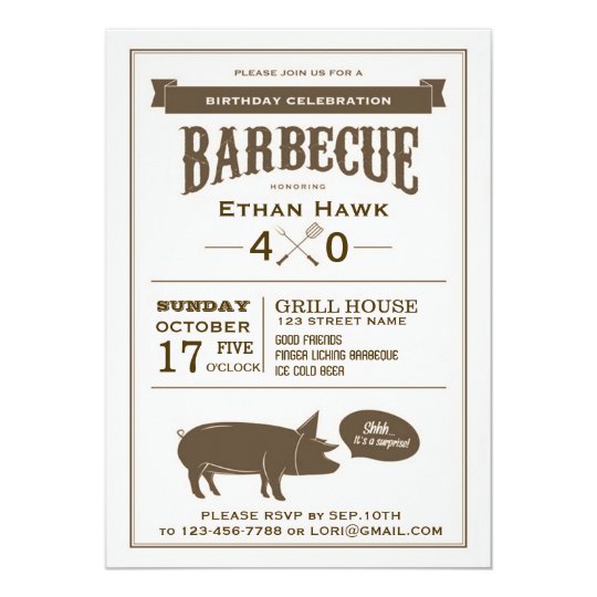 BBQ Birthday Party Invitation