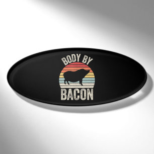 BBQ Body By Bacon Pork Barbecue BBQ Grilling Name Tag