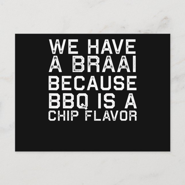 BBQ | Braai Funny South Africa Family BBQ Gift Holiday Postcard (Front)