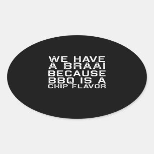 BBQ Braai Funny South Africa Family BBQ Gift Oval Sticker