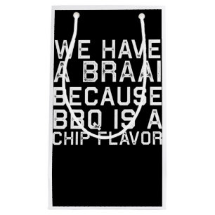 BBQ Braai Funny South Africa Family BBQ Gift Small Gift Bag