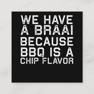 BBQ Braai Funny South Africa Family BBQ Gift Square Business Card