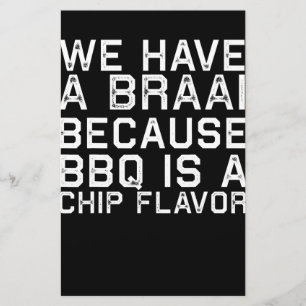BBQ   Braai Funny South Africa Family BBQ Gift Stationery