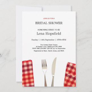 BBQ Bridal Shower Rustic Cookout Wedding Shower Invitation
