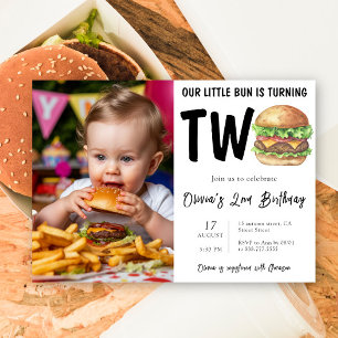 BBQ Burger 2nd Birthday Party Invitation