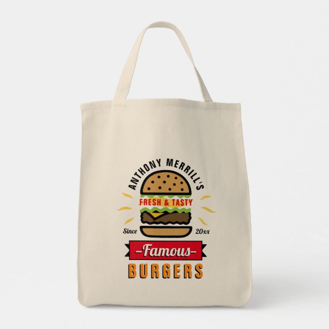 BBQ Burger Custom Tote Bag (Back)