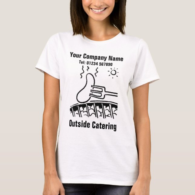 BBQ Burgers, Hot Dogs & Outside Catering Business. T-Shirt (Front)